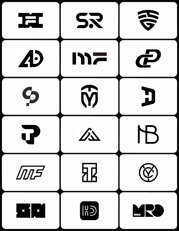 第47期品牌课学员作业展示多字母Logo构成训练